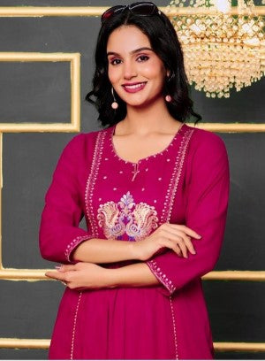 Women Ethnic Motifs Embroidered Regular Thread Work Kurta with Trousers