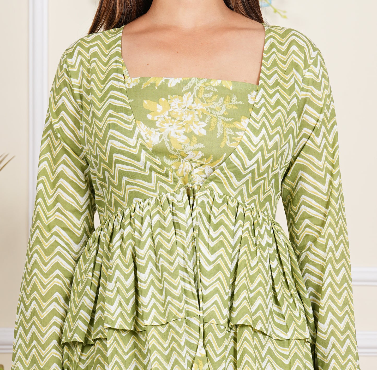 Refreshing Green Cotton Sharara/ Plazzo Set - Stylish & Comfortable