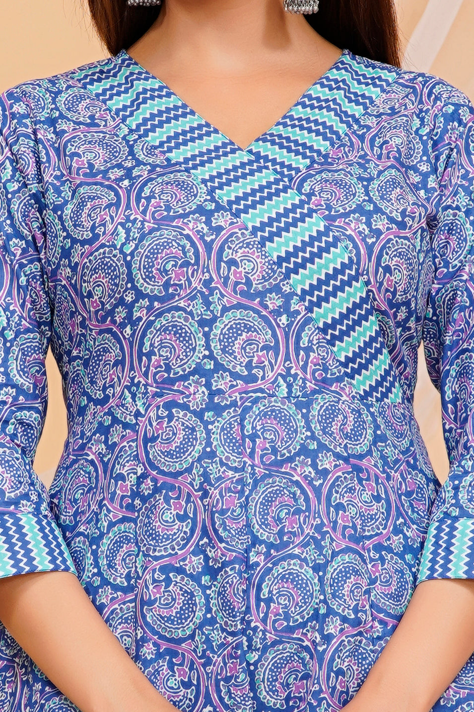Stylish Blue Printed Cotton Kurta Set - Effortless Elegance